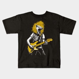 Vintage Chupacabra Punk Rocker Drawing - Rebellious Cryptid Art Kids T-Shirt